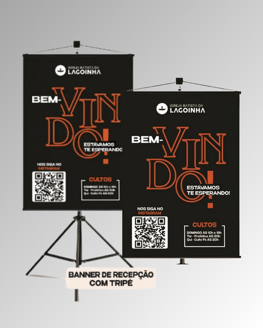 Banner Lona personalizado 70x120cm, com suporte