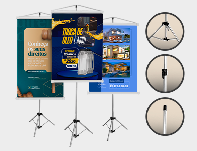 Banner Lona personalizado 70x120cm, com suporte